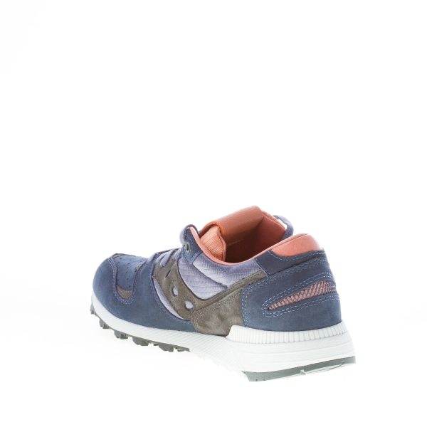 SAUCONY uomo sneaker Azura Weathered Luxury in nabuk e tessuto BLU NAVY più marrone - immagine 4