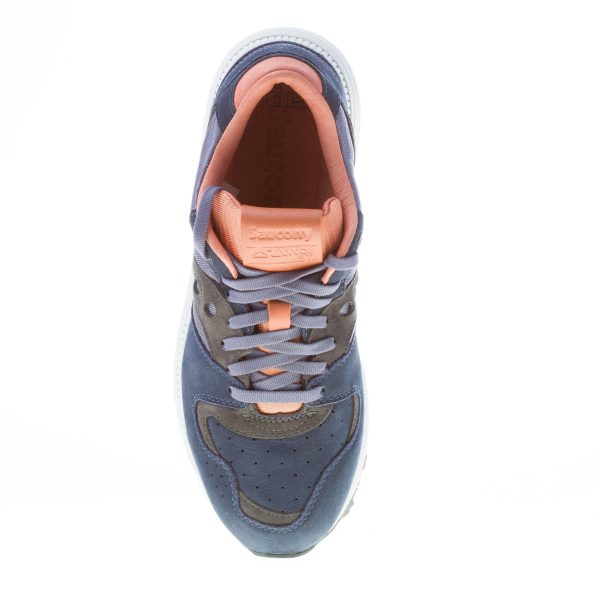 SAUCONY uomo sneaker Azura Weathered Luxury in nabuk e tessuto BLU NAVY più marrone - immagine 7