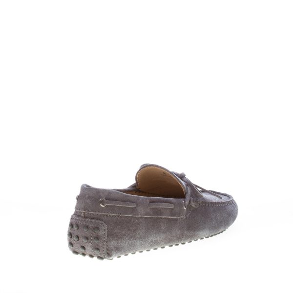 TOD'S uomo mocassino in camoscio GRIGIO con laccetto. Suola gommini - immagine 3