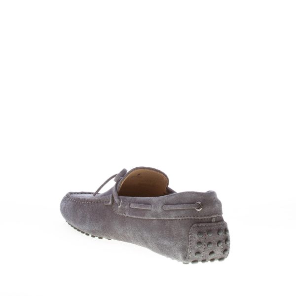 TOD'S uomo mocassino in camoscio GRIGIO con laccetto. Suola gommini - immagine 4