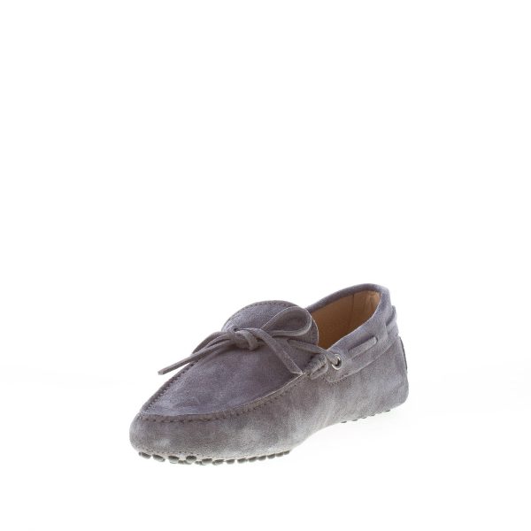 TOD'S uomo mocassino in camoscio GRIGIO con laccetto. Suola gommini - immagine 6