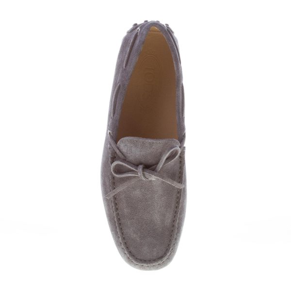 TOD'S uomo mocassino in camoscio GRIGIO con laccetto. Suola gommini - immagine 7