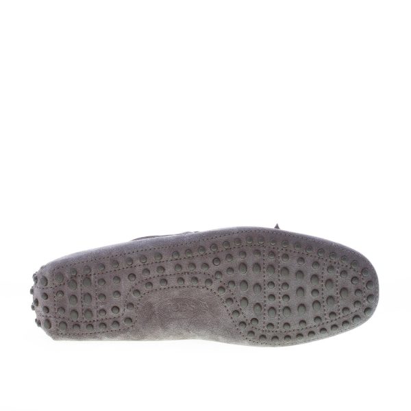TOD'S uomo mocassino in camoscio GRIGIO con laccetto. Suola gommini - immagine 8