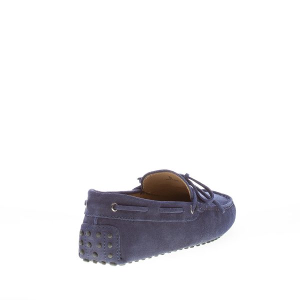 TOD'S uomo mocassino in camoscio BLU GALASSIA con laccetto. Suola gommini - immagine 3