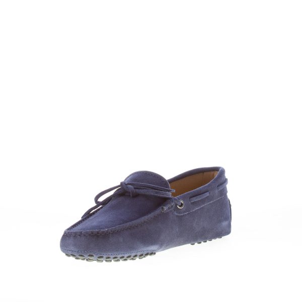 TOD'S uomo mocassino in camoscio BLU GALASSIA con laccetto. Suola gommini - immagine 6
