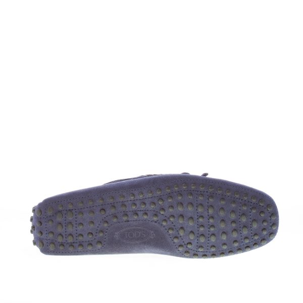 TOD'S uomo mocassino in camoscio BLU GALASSIA con laccetto. Suola gommini - immagine 8