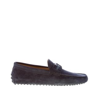 TOD'S uomo mocassino gommini Timeless in camoscio BLU NOTTE con monogramma T e fascia