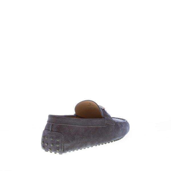TOD'S uomo mocassino gommini Timeless in camoscio BLU NOTTE con monogramma T e fascia - immagine 3