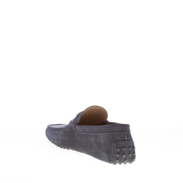 TOD'S uomo mocassino gommini Timeless in camoscio BLU NOTTE con monogramma T e fascia - immagine 4