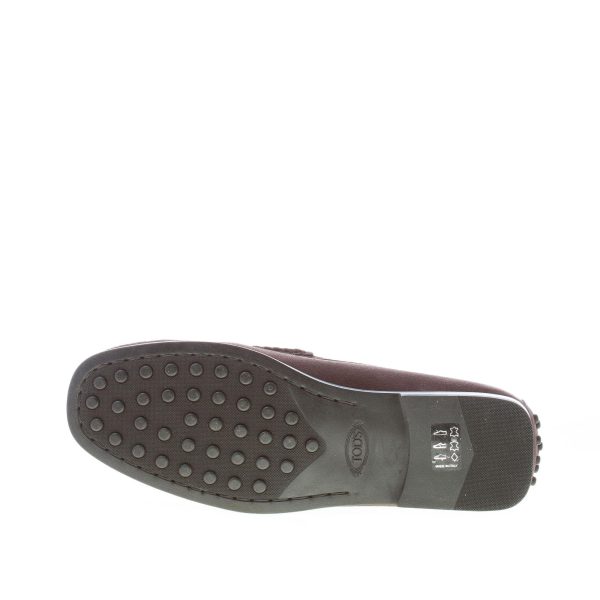 TOD'S uomo mocassino in camoscio MARRONE EBANO con mascherina e suola in gomma - immagine 8