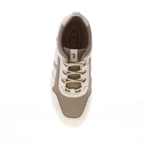 TOD'S uomo sneaker leggera in camoscio e tessuto tecnico BEIGE più verde - immagine 7