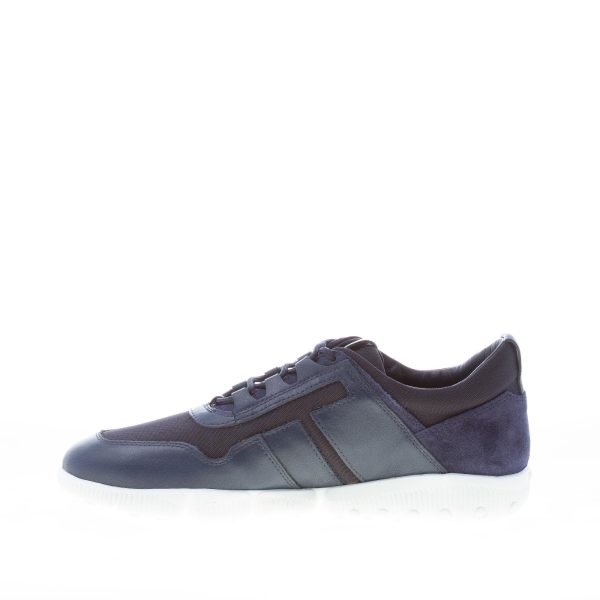 TOD'S uomo sneaker leggera in pelle e tessuto tecnico BLU - immagine 5