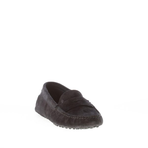 TOD'S donna mocassino driver in camoscio NERO con mascherina. Suola gommini - immagine 2