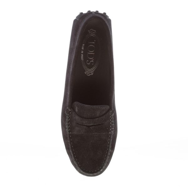 TOD'S donna mocassino driver in camoscio NERO con mascherina. Suola gommini - immagine 7