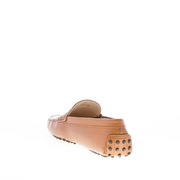 TOD'S donna mocassino gommini in pelle CUOIO con mascherina e T metallo - immagine 4