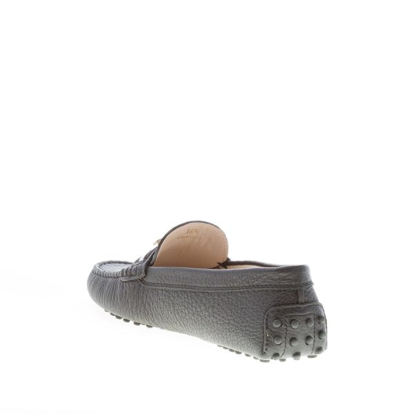TOD'S donna mocassino gommini in pelle martellata NERO con mascherina e T metallo - immagine 4