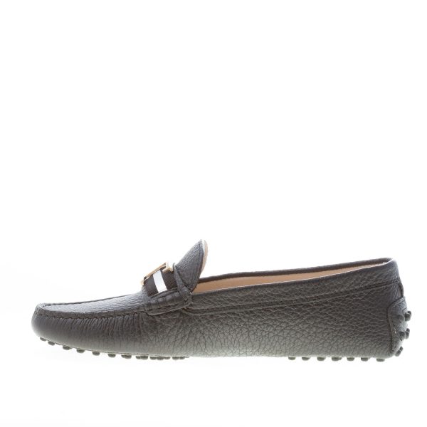 TOD'S donna mocassino gommini in pelle martellata NERO con mascherina e T metallo - immagine 5