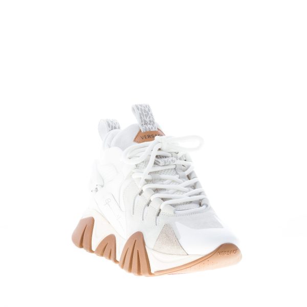 VERSACE uomo sneaker Squalo Hiker in pelle, camoscio e tessuto BIANCO più grigio - immagine 2