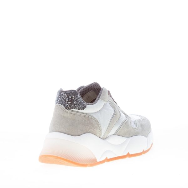 VOILE BLANCHE donna sneaker SHEEL in camoscio e nylon GRIGIO con glitter - immagine 3
