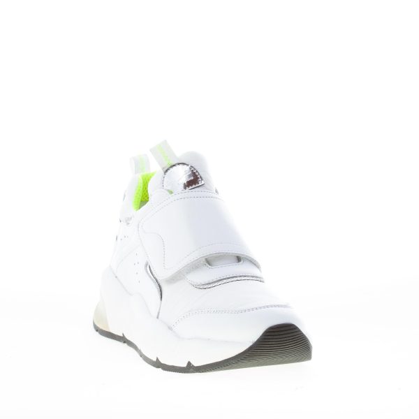 VOILE BLANCHE donna sneaker JENNIE STRAP in pelle e nylon BIANCO con strappo - immagine 2