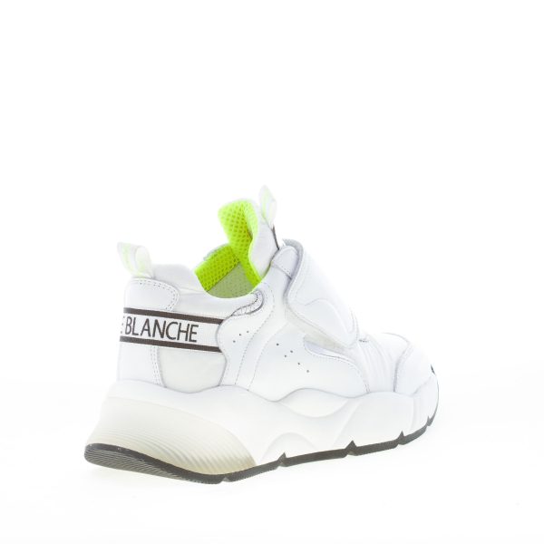 VOILE BLANCHE donna sneaker JENNIE STRAP in pelle e nylon BIANCO con strappo - immagine 3