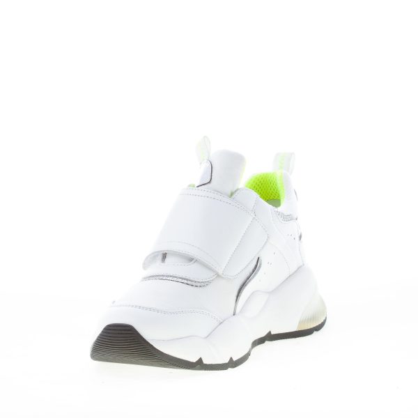 VOILE BLANCHE donna sneaker JENNIE STRAP in pelle e nylon BIANCO con strappo - immagine 6