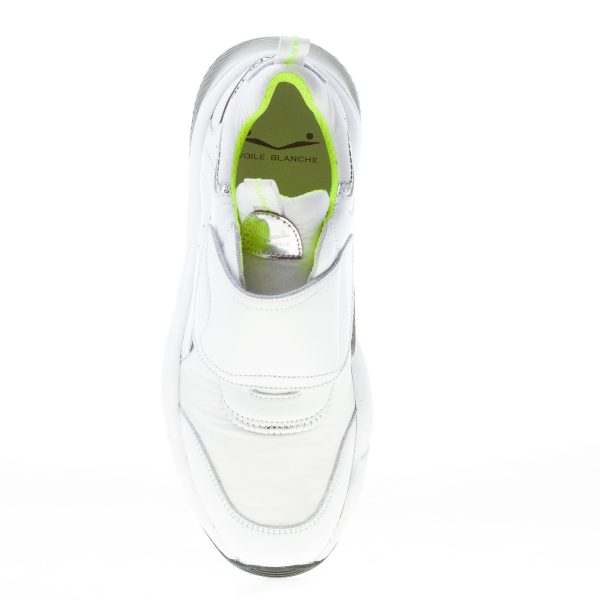 VOILE BLANCHE donna sneaker JENNIE STRAP in pelle e nylon BIANCO con strappo - immagine 7