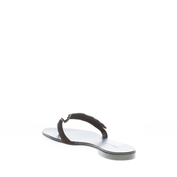 GIUSEPPE ZANOTTI donna sandalo infradito 2.0 Cruel in camoscio NERO con appliquè oro - immagine 4