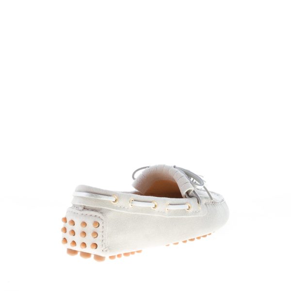 CAR SHOE donna mocassino driving in camoscio GRIGIO CHIARO con nappe argento - immagine 3