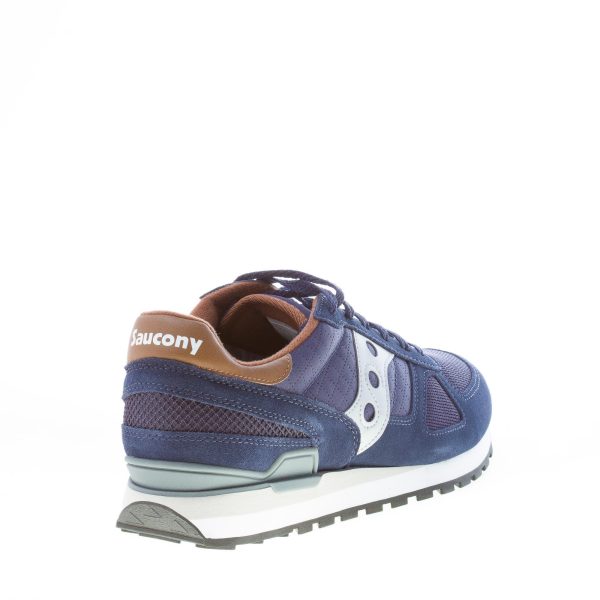 SAUCONY uomo sneaker Shadow Original in tessuto e camoscio BLU più argento e marrone - immagine 3