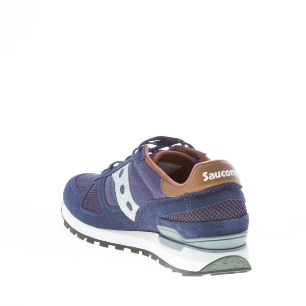 SAUCONY uomo sneaker Shadow Original in tessuto e camoscio BLU più argento e marrone - immagine 4