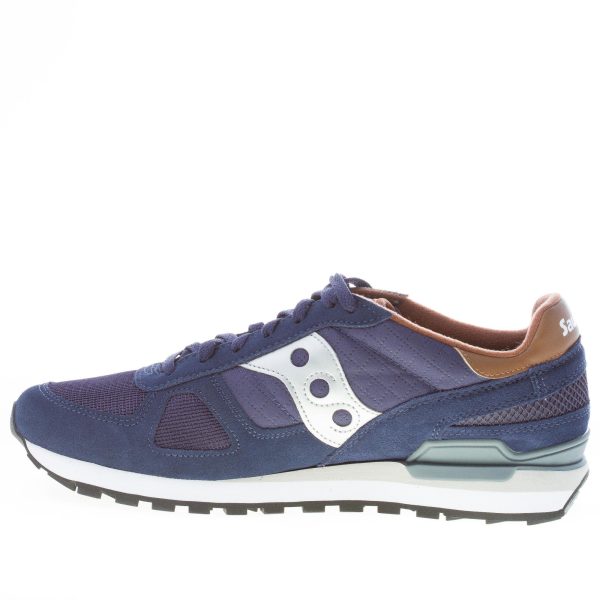 SAUCONY uomo sneaker Shadow Original in tessuto e camoscio BLU più argento e marrone - immagine 5