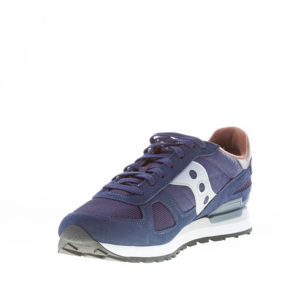 SAUCONY uomo sneaker Shadow Original in tessuto e camoscio BLU più argento e marrone - immagine 6