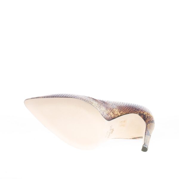 L'ARIANNA donna decolleté in stampa pitone SENAPE. Tacco 11 cm - immagine 8