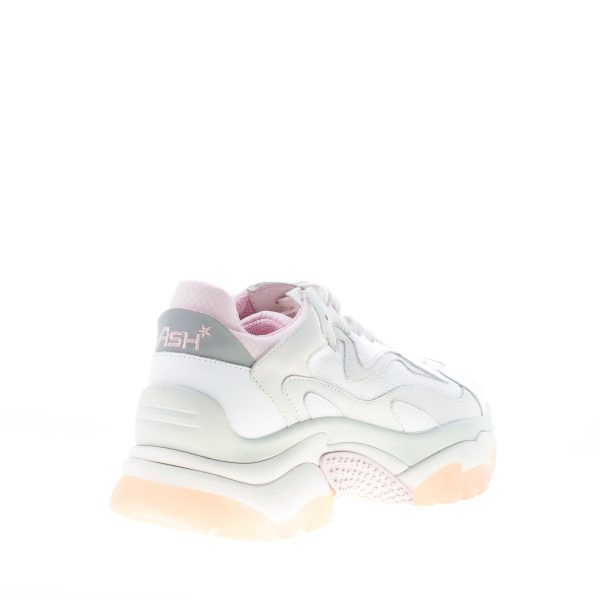 ASH donna sneaker Addict in nabuk, nappa e tessuto BIANCO più rosa - immagine 3