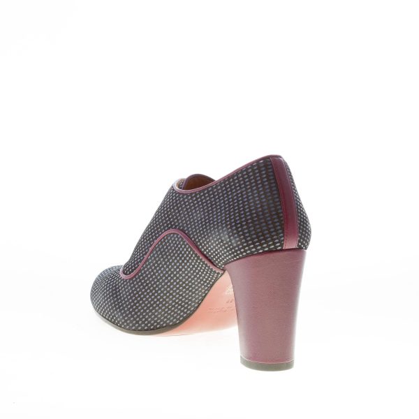 CHIE MIHARA donna scarpa allacciata Kamet in pelle stampata BLU più bordeaux. Tacco 8 cm - immagine 4
