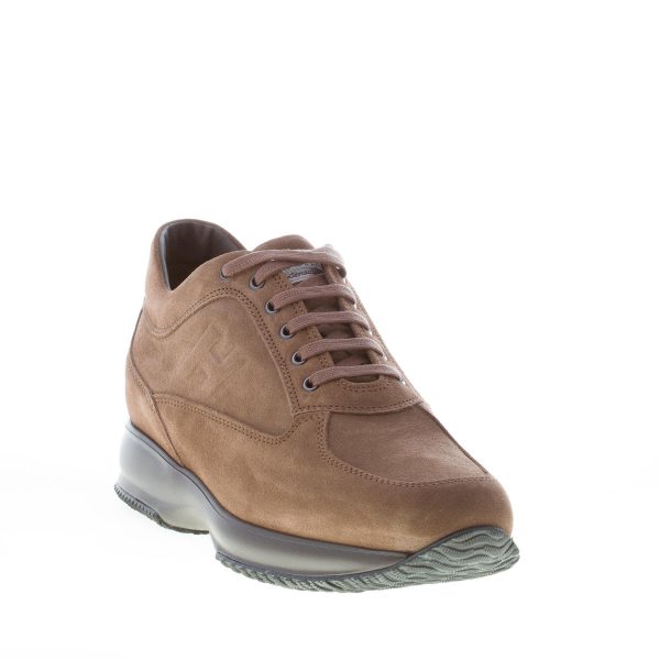 HOGAN uomo Interactive sneaker in camoscio FANGO CHIARO H rilievo - immagine 2