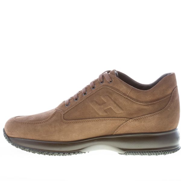 HOGAN uomo Interactive sneaker in camoscio FANGO CHIARO H rilievo - immagine 5