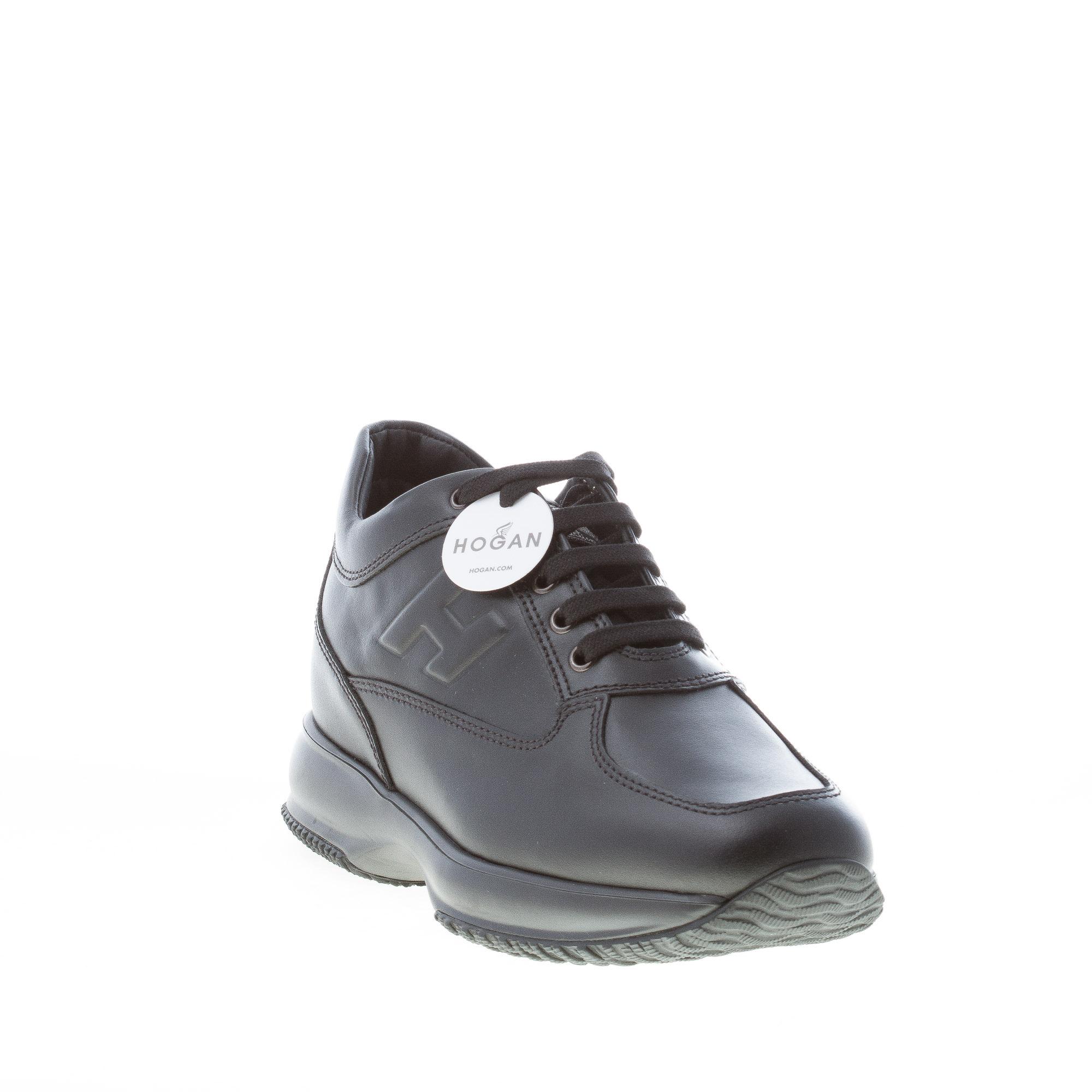 HOGAN scarpe uomo Sneaker Interactive in pelle nero HXM00N09042KLAB999