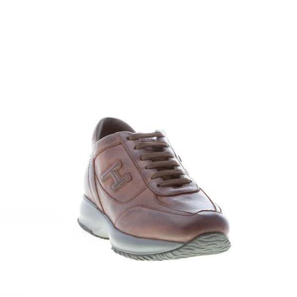 HOGAN uomo Interactive sneaker in pelle anticata TABACCO - immagine 2