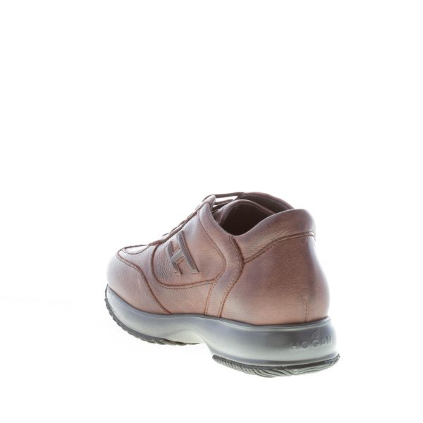 HOGAN uomo Interactive sneaker in pelle anticata TABACCO - immagine 4