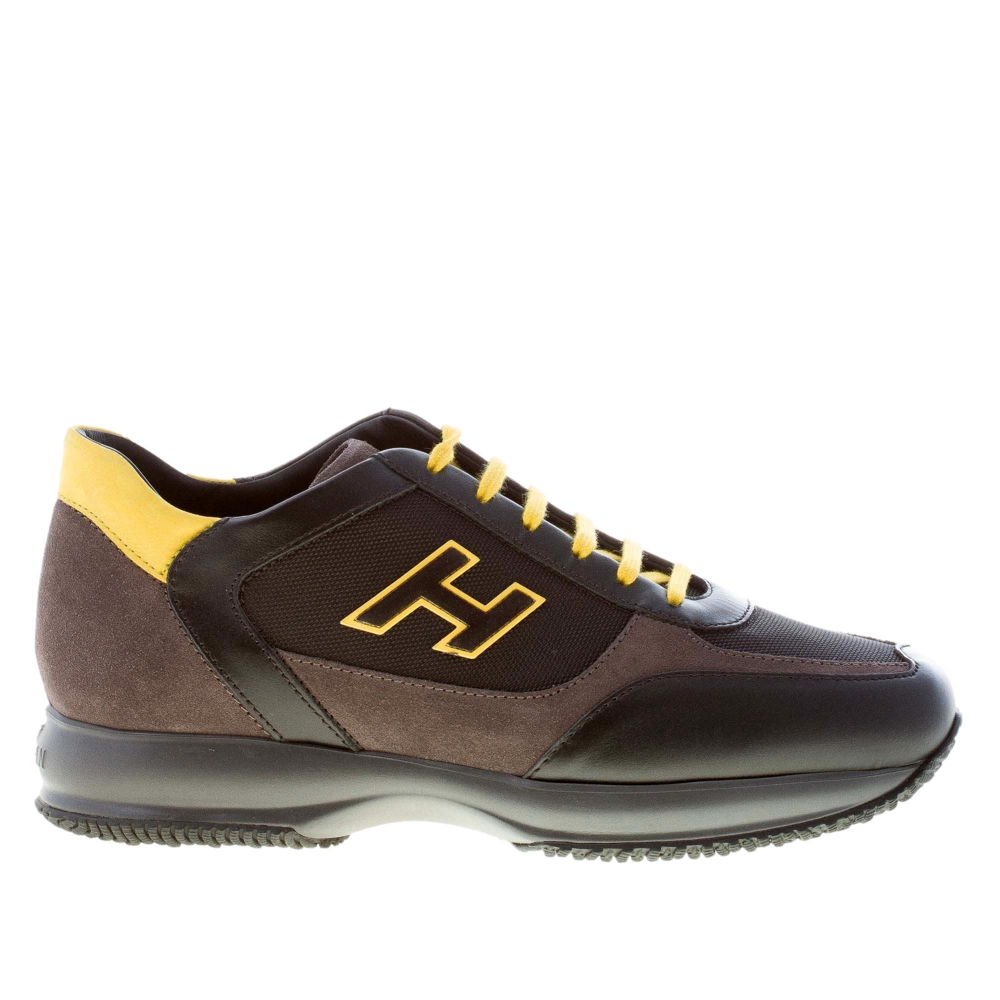 HOGAN uomo Interactive sneaker in camoscio e tessuto GRIGIO e NERO più  giallo | Strike Calzature