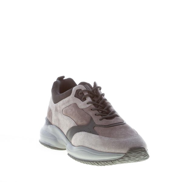 HOGAN uomo Interaction sneaker in camoscio e nabuk GRIGIO più nero - immagine 2