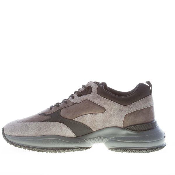 HOGAN uomo Interaction sneaker in camoscio e nabuk GRIGIO più nero - immagine 5