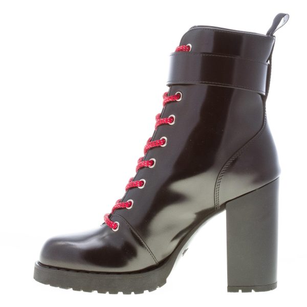 HOGAN donna H542 tronchetto allacciato in pelle NERO con monogramma metal. Tacco 10 cm - immagine 5