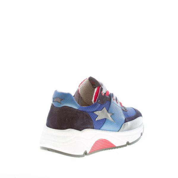 ISHIKAWA uomo sneaker Olimpic 1829 in tessuto BLU e camoscio NERO - immagine 3