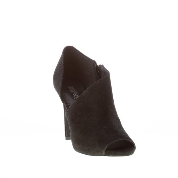 MICHAEL KORS donna tronchetto open toe Elodie Bootie in camoscio NERO. Tacco 10 cm - immagine 2
