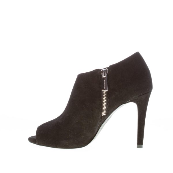 MICHAEL KORS donna tronchetto open toe Elodie Bootie in camoscio NERO. Tacco 10 cm - immagine 5