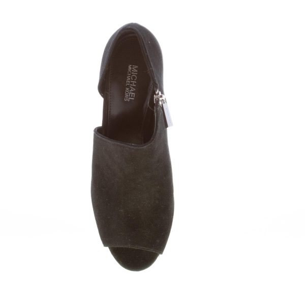 MICHAEL KORS donna tronchetto open toe Elodie Bootie in camoscio NERO. Tacco 10 cm - immagine 7