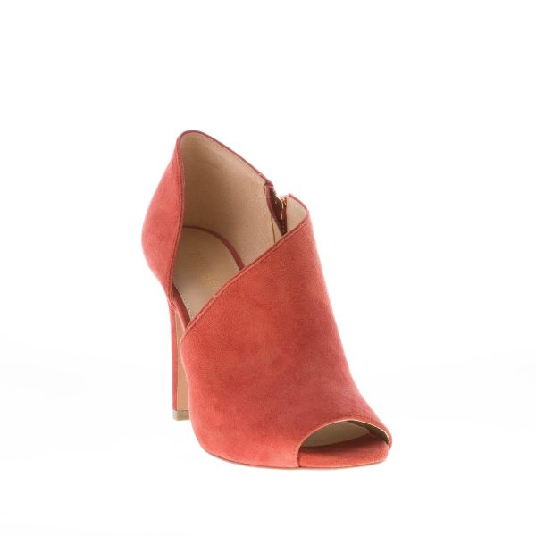 MICHAEL KORS donna tronchetto open toe Elodie Bootie in camoscio RUGGINE. Tacco 10 cm - immagine 2